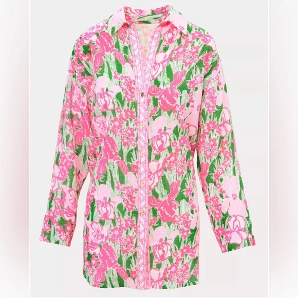 Lilly Pulitzer Kwitney Long Sleeve Cotton Cover-Up - Picture 5 of 8